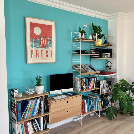 Composition mixte bibliothèque/hifi String