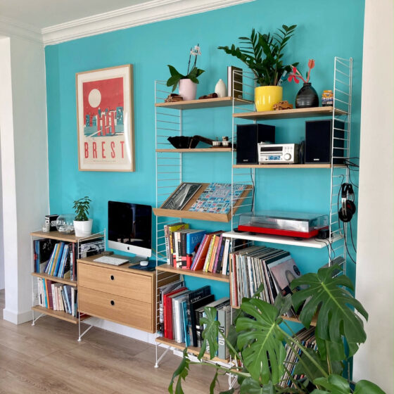 Composition mixte bibliothèque/hifi String